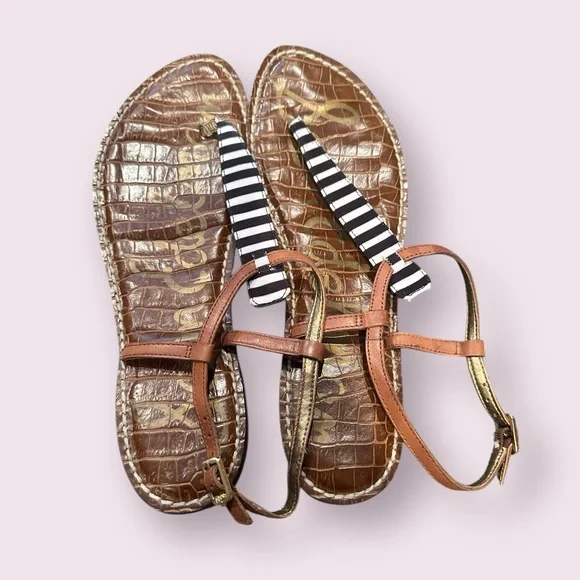 Sam Edelman Brown and Black Sandals with Chic Design - Picture 2 of 8